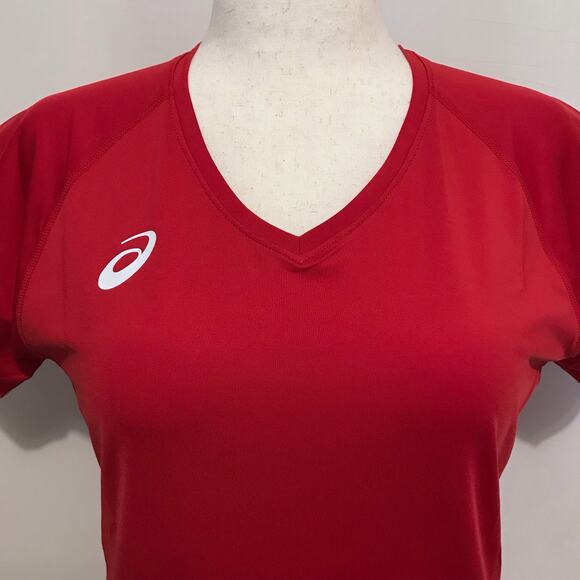 ASICS NWT Shorts Sleeves Spin Serve Volleyball Jersey Women L - Picture 2 of 9